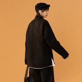 中性风M081P120麂皮绒纯色光版风盘扣潮唐装夹克情侣外套男，男装夹克，星座704（原B229）