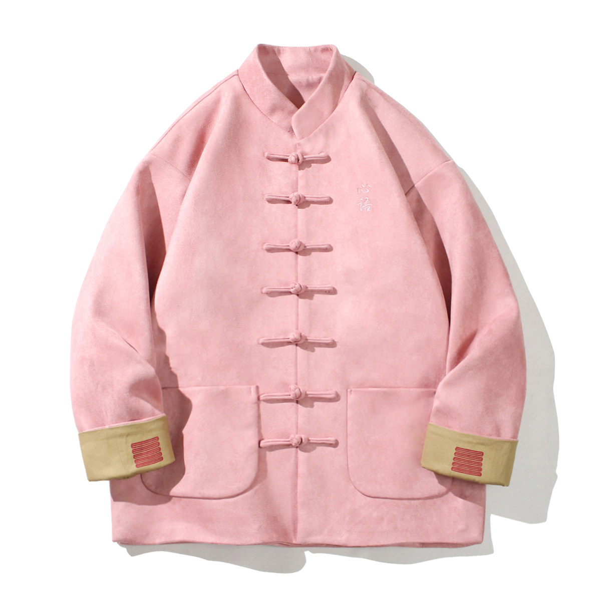 M08P130中性风麂皮绒刺绣风盘扣潮印花唐装汉服夹克外套男，男装夹克，星座704（原B229）