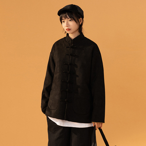 中性风M081P120麂皮绒纯色光版风盘扣潮唐装夹克情侣外套男，男装夹克，星座704（原B229）