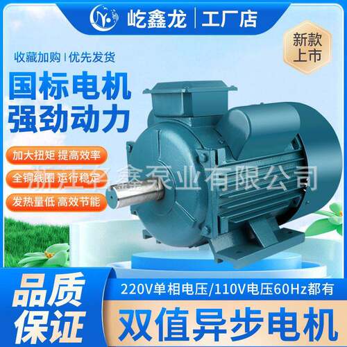 国标相电动机220v大功率5kw7.5kw纯铜电机大马力110v大功率电机
