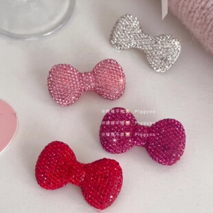 可爱原创满钻蝴蝶结发夹少女心甜美刘海鸭嘴夹侧边夹发饰发卡发饰