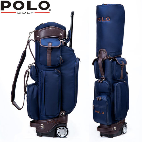 包邮！POLOGOLF 高尔夫标准球包 拉杆拖轮球杆包 轻便带轮子球袋