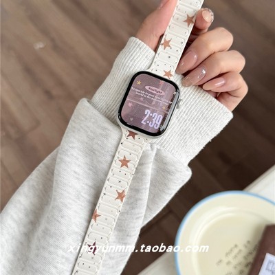 棕色格子适用苹果applewatch手表