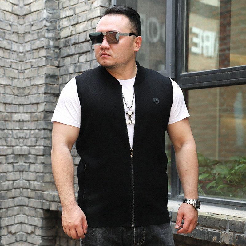 Dance Pradesh XL Vest coat Sleeveless knitting Cardigan The fat Large zipper vest waistcoat Vestin the Men's clothing, 马甲 category - from Buy2taobao.com to provide professional Taobao agent buy service