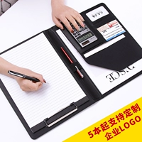 Папка A4 Много -функциональный калькулятор бизнес -менеджер клип Black Leather File Moved Board Панель панели панели панели панели доны Открытие Открытие единичная книга настраиваемое одно файловое движение папки Офис Поставки