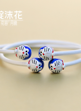 纯银猫咪蓝色甜美风饰品礼物手环