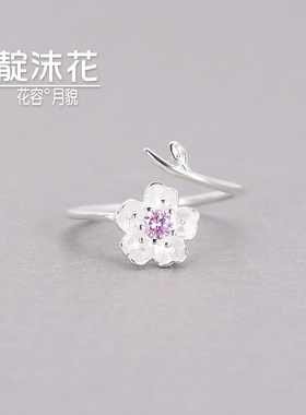 纯银韩国开口学生食指饰品尾戒