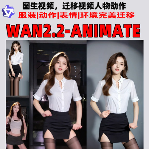 AI短视频Wan2.2-Animate图生视频换装换人换背景动作迁移工作流
