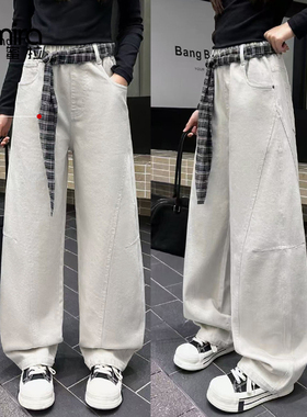 9537~9543女童牛仔裤秋季阔腿裤休闲裤百搭潮流中大童裤子