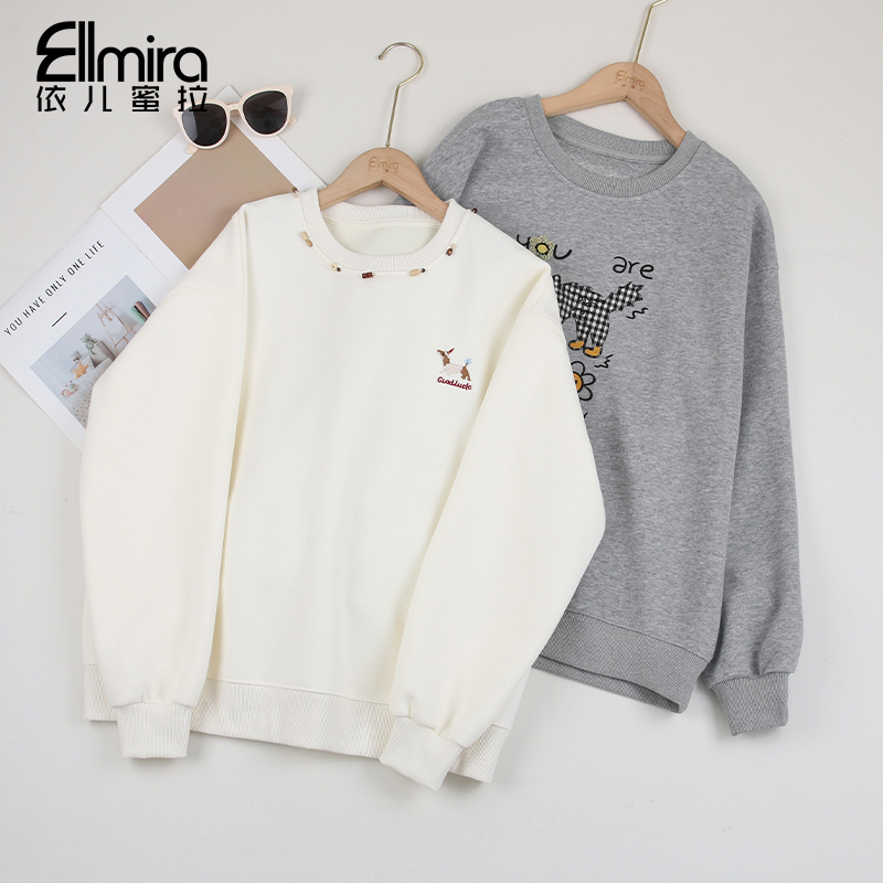 9467+9468女童卫衣秋款圆领套头运动宽松女孩大童装