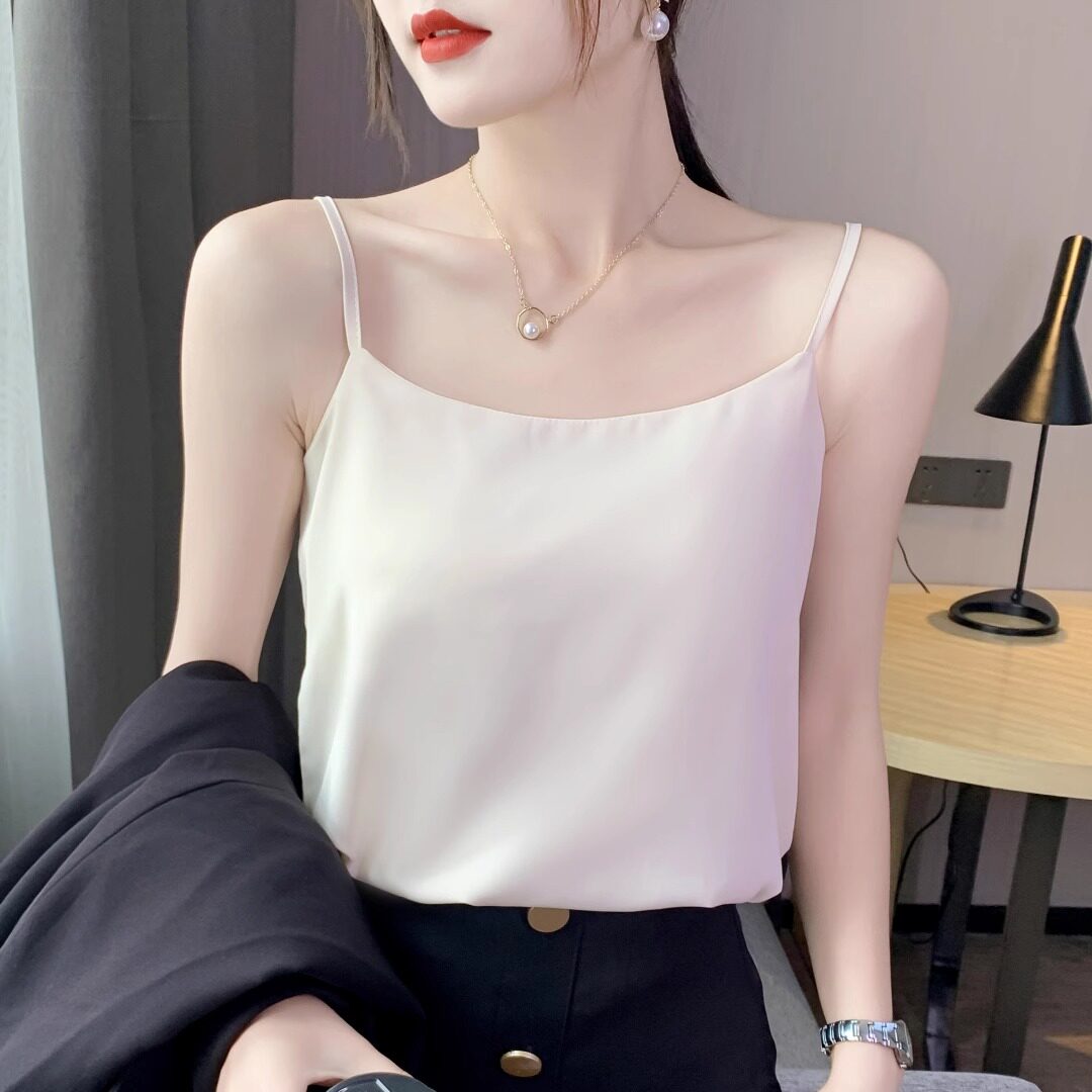 白色雪纺吊带小背心内搭上衣女2026新款内衬美背冰丝打底衫上衣