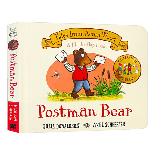 小熊送信 英文原版绘本 Postman Bear 橡树林的故事集 20周年纪念版 儿童英语启蒙纸板翻翻书 Julia Donaldson 英文版进口原版书籍