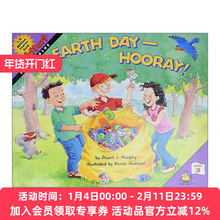 英文原版 Mathstart Level 3 Earth Day--Hooray 数学启蒙绘本3级 英文版 进口英语原版书籍