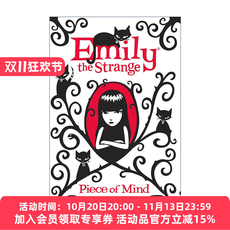英文原版 Emily the Strange Piece of Mind 怪异的艾米莉 想法多多 美国经典漫画人物小说 儿童章节书 精装 进口英语原版书籍