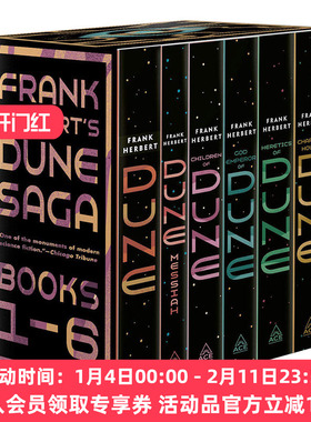 沙丘六部曲1-6册盒装 英文原版 Frank Herbert's Dune 甜茶海王张震同名电影科幻小说 弗兰克赫伯特 当代科幻史诗原著畅销书英文版
