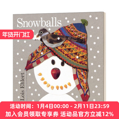 英文原版 Snowballs 雪球 color zoo同作者 Lois Ehlert 圣诞节纸板书绘本 英文版 进口英语原版书籍