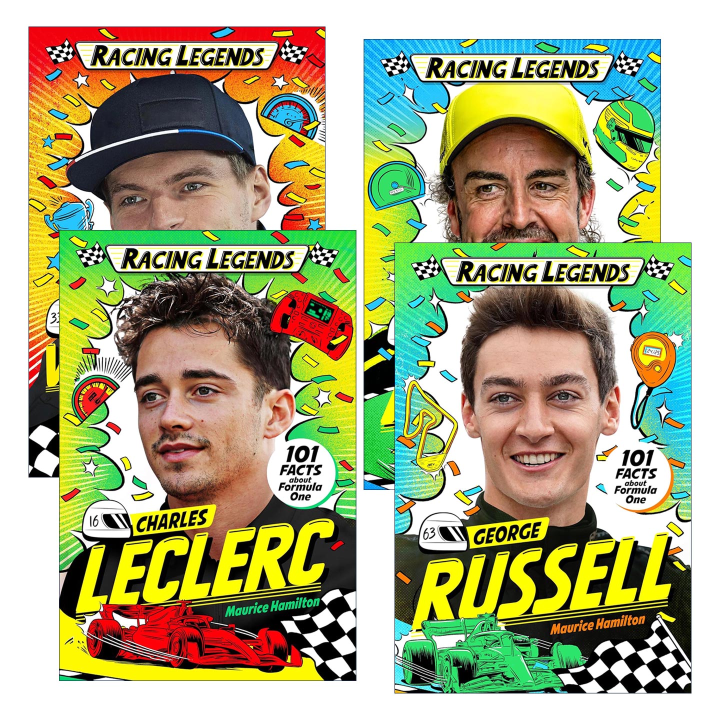 英文原版 Racing Legends F1赛车手传奇系列4册套装 夏尔·勒克莱尔 费尔南多·阿隆索 马克斯·维斯塔潘 英文版 进口英语原版书籍