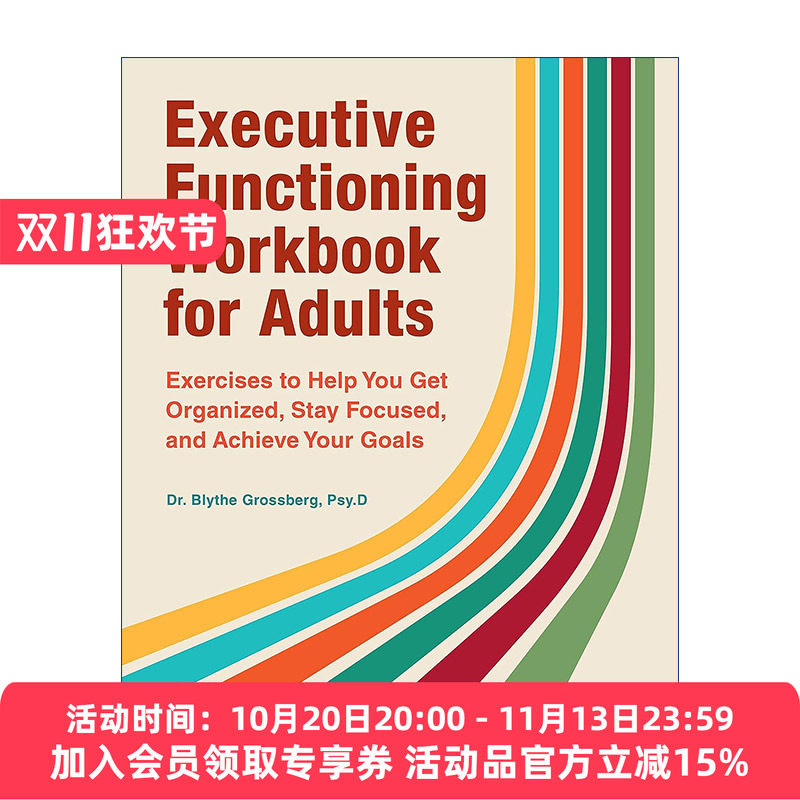 成人执行力练习册 英文原版 Executive Functioning Workbook for Adults 保持专注 实现目标 英文版 进口英语原版书籍