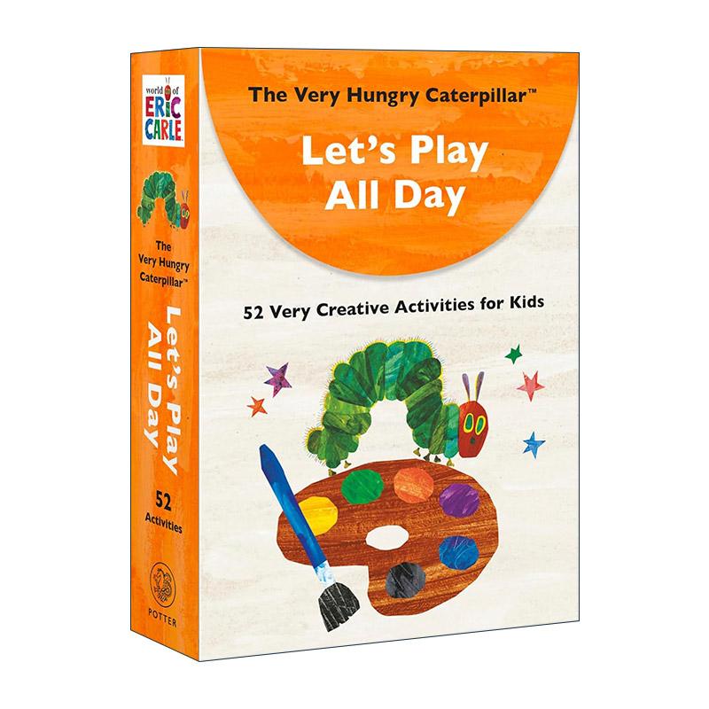 英文原版 The Very Hungry Caterpillar Let's Play All Day 好饥饿的毛毛虫 让我们玩一整天 儿童创意益智游戏活动书 卡片