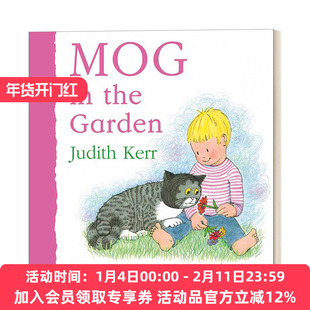 英文原版绘本 Mog In The Garden 小猫格格在花园 朱迪思?克尔绘本 纸板书 英文版 进口英语原版书籍