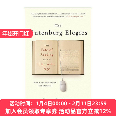 英文原版 The Gutenberg Elegies 古腾堡哀歌 电子时代阅读的悲剧 英文版 进口英语原版书籍