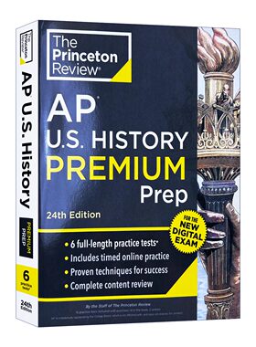 英文原版 Princeton Review AP U.S. History Premium Prep 24th Edition 普林斯顿评论AP美国历史 增值版 2025 第24版 英文版