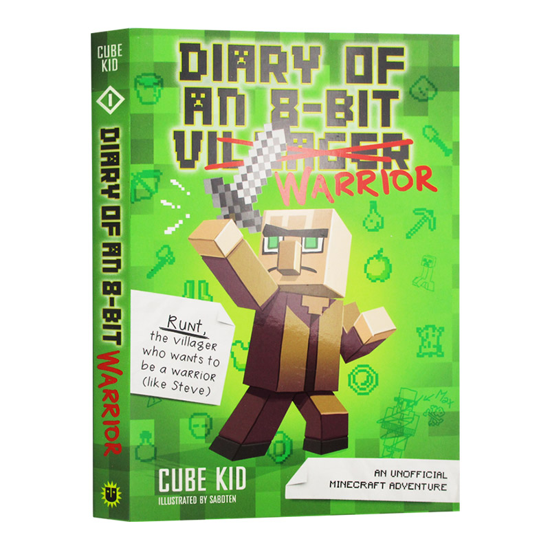 英雄史蒂夫战士1 英文原版 Diary of an 8-Bit Warrior Book 1 8位战士日记 英文版儿童英语故事章节桥梁书 进口原版书籍