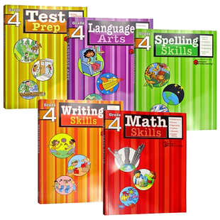 Flash Kids 美国小学四年级英语练习册5册英文原版Writing Spelling Skills家庭英文学习教辅教材 Harcourt Family Learning哈考特
