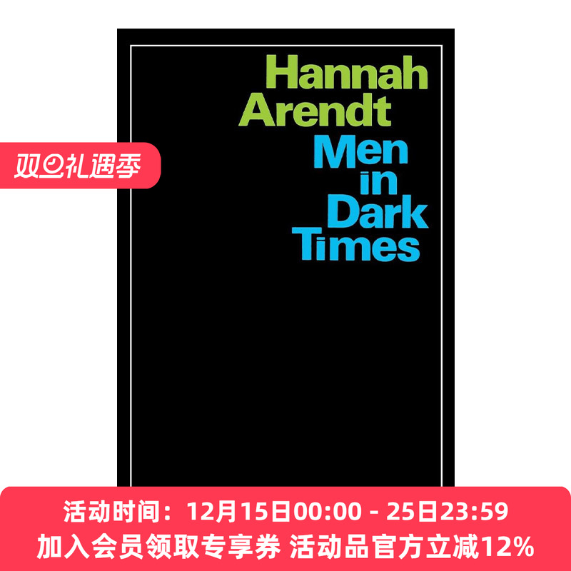 英文原版 Men in Dark Times 黑暗时代的人们 汉娜阿伦特 英文版 进口英语原版书籍