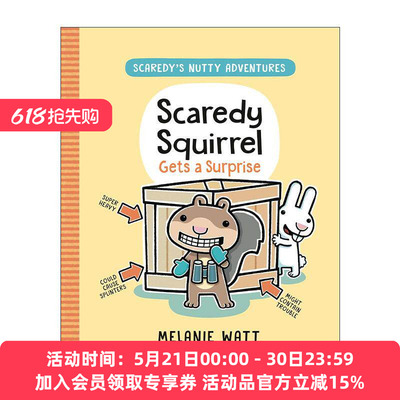 英文原版 Scaredy's Nutty Adventures 02 Scaredy Squirrel Gets a Surprise 松鼠小嘀咕疯狂冒险系列2 得到惊喜 儿童圣诞漫画
