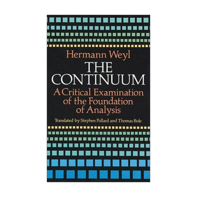 英文原版 The Continuum 连续统 分析基础的批判性检验 Hermann Weyl 英文版 进口英语原版书籍