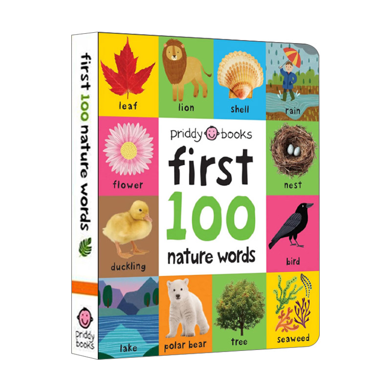 英文原版绘本 First 100 Padded Nature Words 启蒙100词系列 自然词 宝宝词汇认知纸板书 英文版 进口英语原版书籍