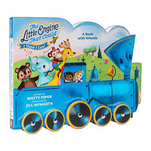 英文原版 The Little Engine That Could 勇敢的小火车头做到了 配有可移动车轮 儿童经典绘本 纸板书 玩具船去航行插画师洛伦·朗