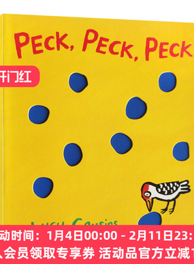 啄啄啄 啄木鸟爱打洞 英文原版绘本 Peck Peck Peck 英文版幼儿英语启蒙纸板书 小鼠波波同系列作者Lucy Cousins 亲子互动图画书