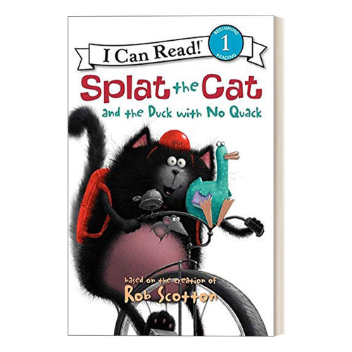 啪嗒猫和不呱呱叫的鸭子 英文原版 Splat the Cat and Duck with No Quack I Can Read Level 1分级阅读 英文版 进口英语书籍