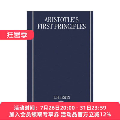 英文原版 Aristotle's First Principles 亚里士多德的首要原则 亚里士多德观点分析 Terence Irwin 英文版 进口英语原版书籍
