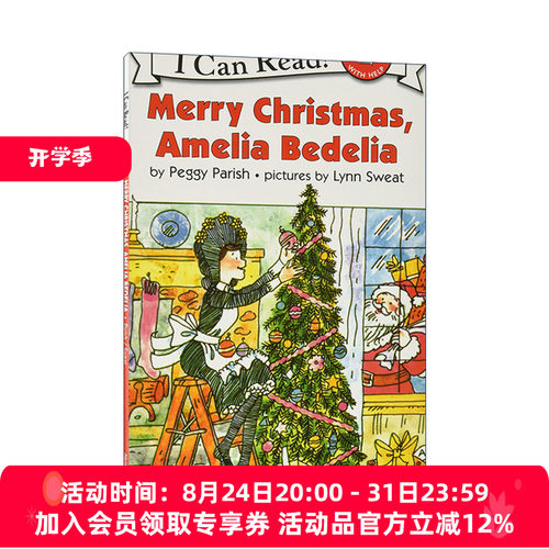 英文原版 Merry Christmas  Amelia Bedelia 圣诞快乐，阿米莉亚 糊涂女佣分级阅读 I Can Read Level 2 英文版 进口英语原版书籍