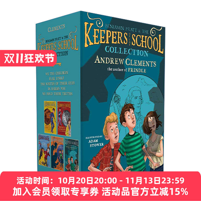 英文原版 Benjamin Pratt the Keepers of the School Collection Boxed Set 本杰明拉特和学校守护者5册盒装 粉灵豆作者 英文版