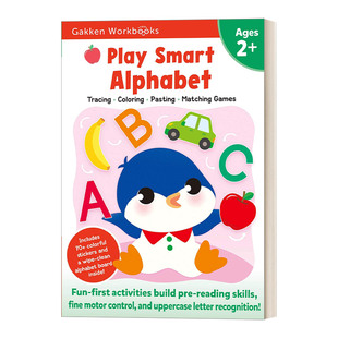 英文原版 Play Smart Alphabet Age 2+ 日本学研 字母认知 2岁+ 家庭教辅 英文版 进口英语原版书籍