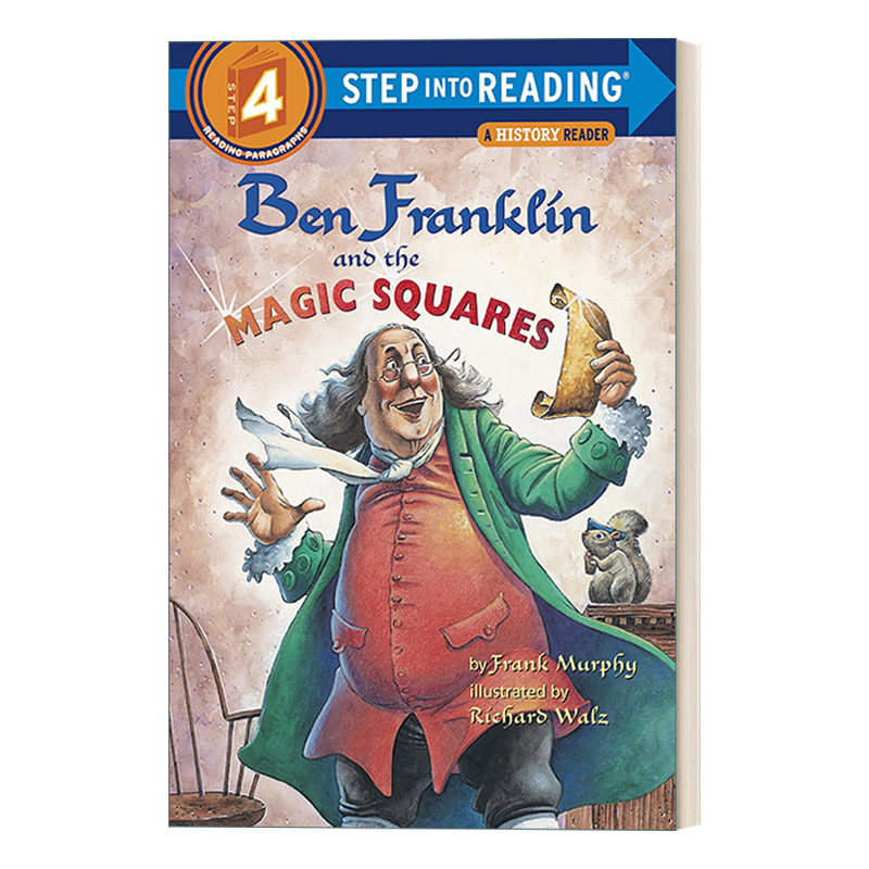 英文原版 Step into Reading 4- Ben Franklin and the Magic Squares富兰克林与魔方英文版进口英语原版书籍