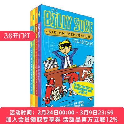 英文原版 The Billy Sure Kid Entrepreneur Collection Boxed Set小企业家比利的故事1-4册盒装幽默小说 英文版 进口英语原版书籍