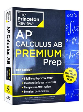 英文原版 Princeton Review AP Calculus AB Premium Prep 11th Edition 普林斯顿评论AP微积分AB 增值版 2025 第11版 英文版
