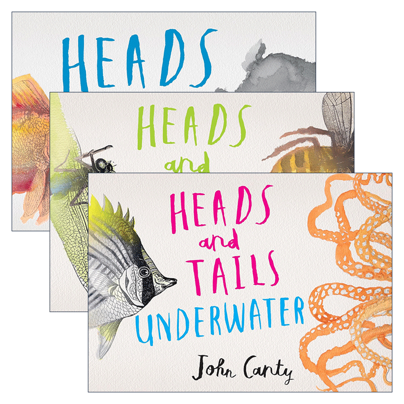 英文原版 Heads and Tails 头部和尾部系列3册 儿童启蒙认知绘本 反义词 John Canty 英文版 进口英语原版书籍