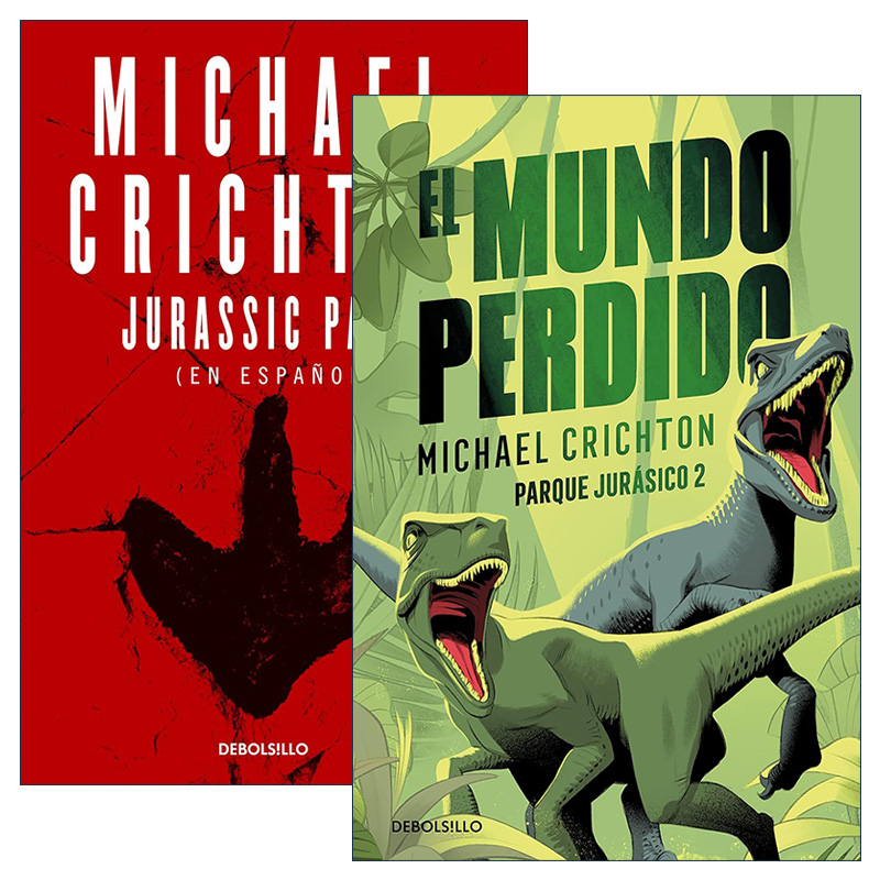 英文原版 Parque Jurásico 侏罗纪公园系列2册 Michael Crichton Jurassic Park/El mundo perdido 英文版 进口英语原版书籍