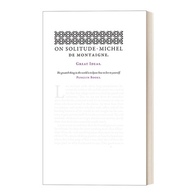 英文原版 On Solitude Penguin Great Ideas 论独处 Michel de Montaigne蒙田 企鹅伟大思想系列 英文版 进口英语原版书籍