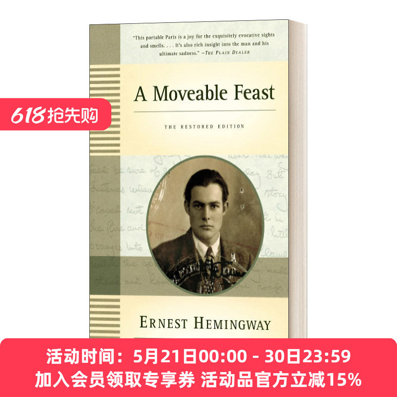 英文原版 A Moveable Feast the Restored Edition 流动的盛宴 复原版 英文版 进口英语原版书籍