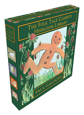 英文原版 The Folk Tale Classics Heirloom Library 经典民间故事精装绘本4册盒装Paul Galdone插画 三只小猪等故事 英文版进口书