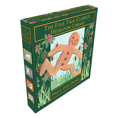 英文原版 The Folk Tale Classics Heirloom Library 经典民间故事精装绘本4册盒装Paul Galdone插画 三只小猪等故事 英文版进口书
