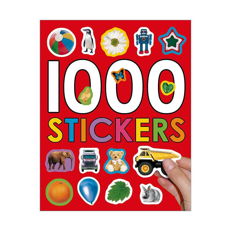 英文原版 1000 Stickers 1千张贴纸 幼儿认知词汇书 口袋版 英文版 进口英语原版书籍