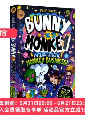 英文原版 Bunny vs Monkey Intergalactic Monkey Business 兔子大战猴子之星际猴子闹剧 精装 儿童漫画英文版 进口英语原版书籍